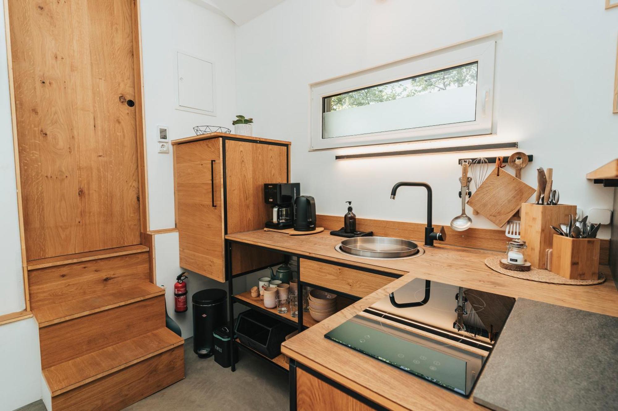Modernes Tinyhouse Trailer Cabins Am Waldrand - Mit Seezugang Eging Exterior foto